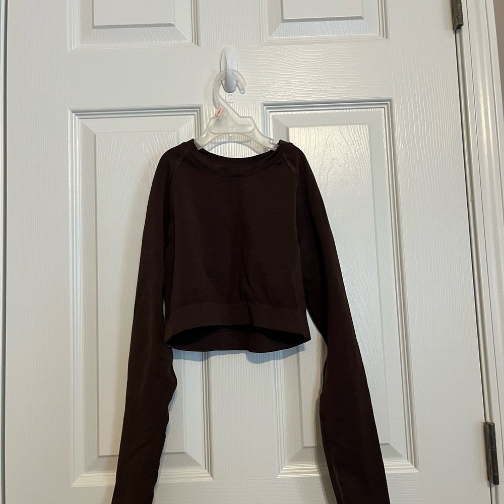 YoungLA Dark Brown Long Sleeve Crop Top